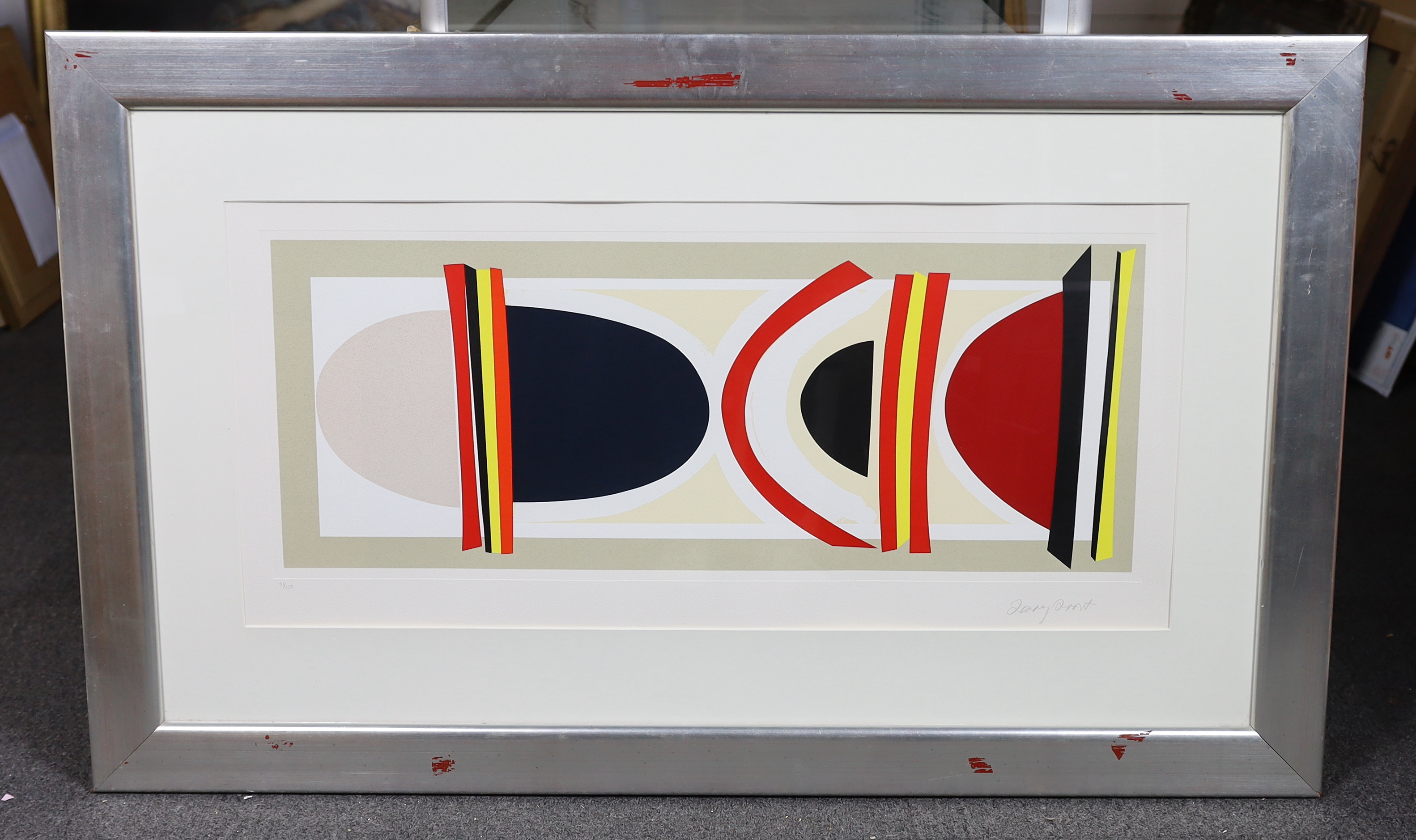 Sir Terry Frost (British, 1915-2003), 'Long Red, Yellow and Black 2002', screenprint, 30 x 78.5cm